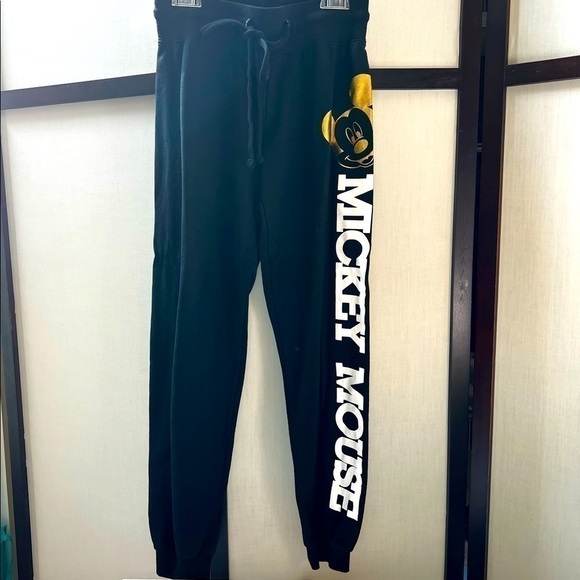 DISNEY Mickey Mouse Black Joggers Sweatpants Unisex Size S 3/5 CH 3/5 - Picture 9 of 10